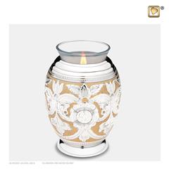 Elegant Floral Tealight urn Pol silver