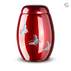 Urn glasfiber rood met vlinders